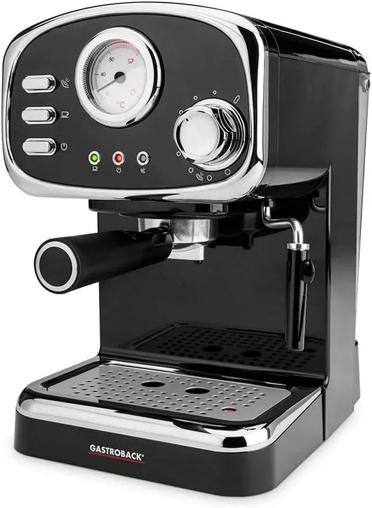 Espressomaschine, 1100 W, GASTROBACK, gewerblich, Schwarz, Schwenkbare Milchschaumdüse