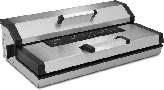 Caso Doppelkolbenpumpe, Vakuumiergerät, Vakuumierer für Lebensmittel, 40 cm, 20 L, Edelstahl