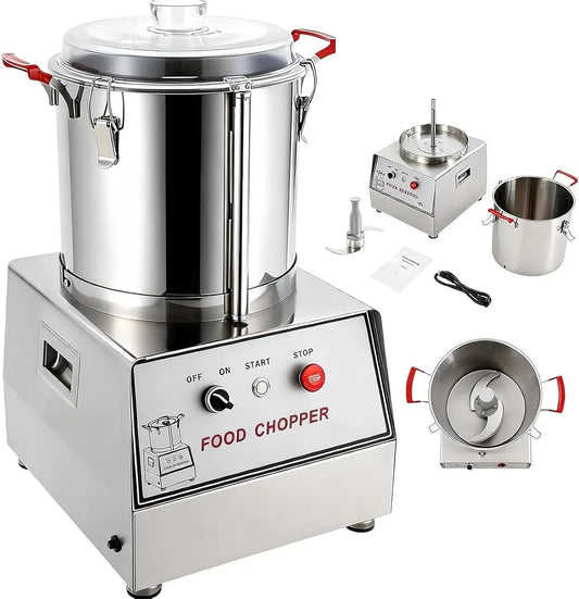 Küchenmaschine, 15 L, Edelstahl, elektrischer Zerkleinerer aus Edelstahl 15L