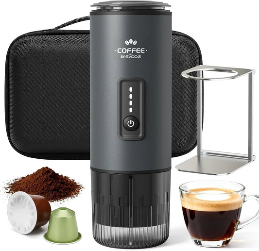 Espressomaschine, GVODE 3-in-1, tragbar, Tragbare Kaffeemaschine mit Akku
