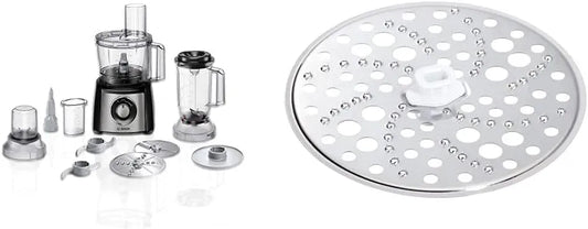 Bosch MCM3501M MCZ1RS1 Küchenmaschine, 2,3 L, 800 W, Edelstahl, Schwarz, 50 Funktionen, Mixer 1,0 L, Rührschüssel 2,3 L