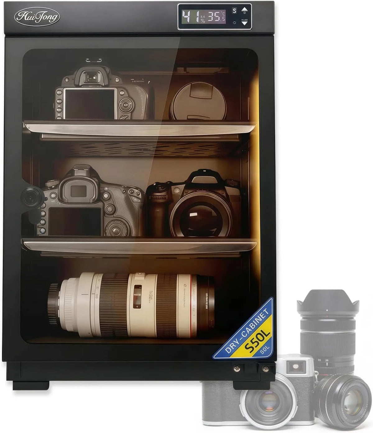 Kamera-Trockenschrank, 50 L, LED-Beleuchtung, für DSLR-/Systemkamera-Objektive und Elektronikgeräte 50, BANGBANGJI
