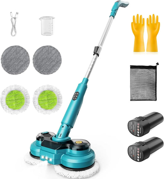 wischmopp, akku, 300 ML, 4 pads, LED-Beleuchtung, großer Wassertank, kabellos