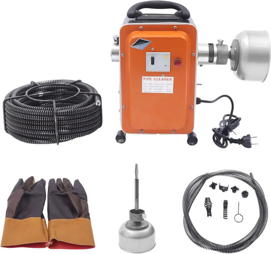 20M Rohrreinigungsmaschine, Rohrreinigungsgerät, Abflussreiniger, Rohrreiniger, 750 W, 110 mm, 20 M, für Ø20-110 mm Rohrleitungen