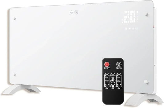 POWER 2500W 24H Konvektor-Heizung, 2500 W, freistehend, Timer, Wärmefunktion, Glas, DONYER POWER