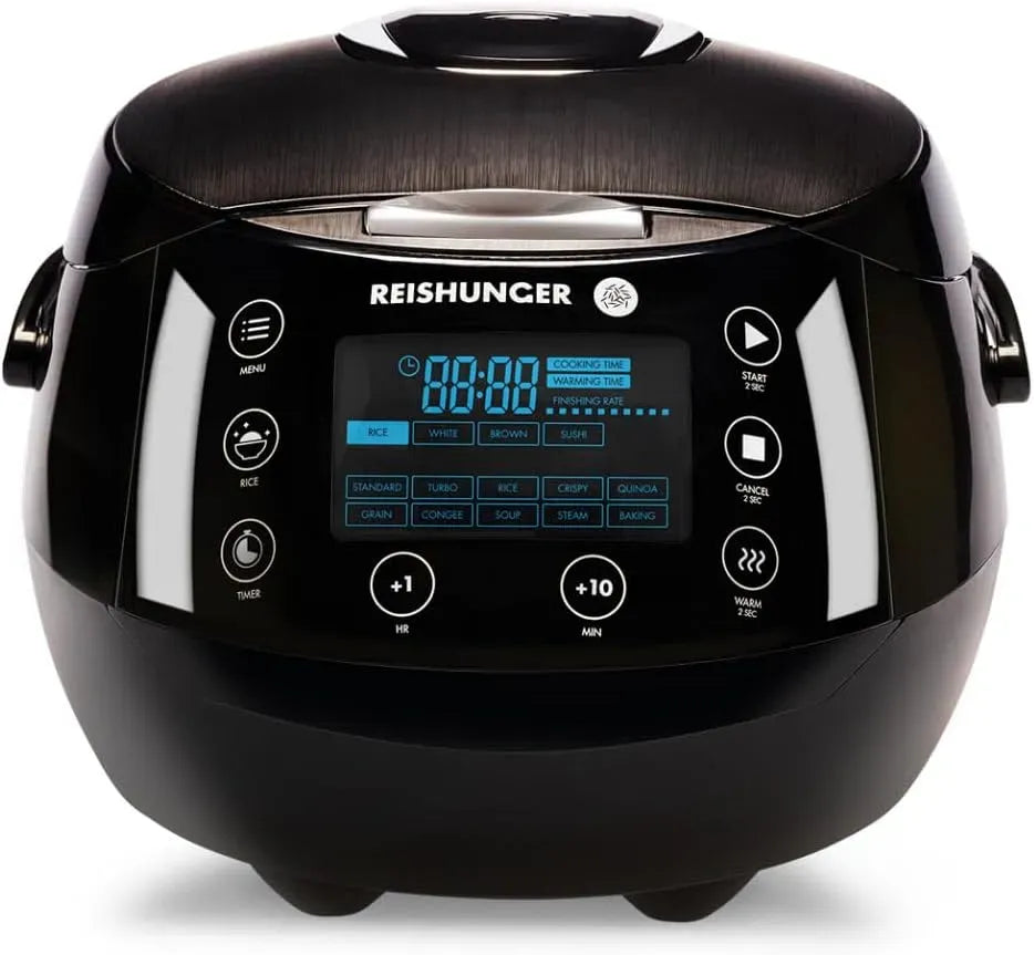 Reiskocher, Dampfgarer, elektrischer Reiskocher, 1,5 L, Schwarz, REISHUNGER