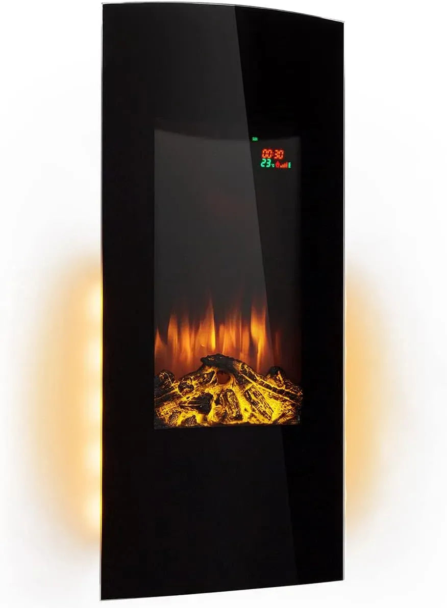 Klarstein Elektroheizung, 2000 W, Timer, Thermostat, Wohnzimmergestaltung, Elektrischer Kamin mit LED Flammen, Einstellbarer Thermostat