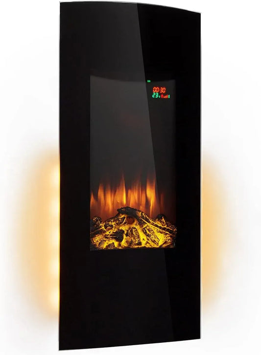 Klarstein Elektroheizung, 2000 W, Timer, Thermostat, Wohnzimmergestaltung, Elektrischer Kamin mit LED Flammen, Einstellbarer Thermostat