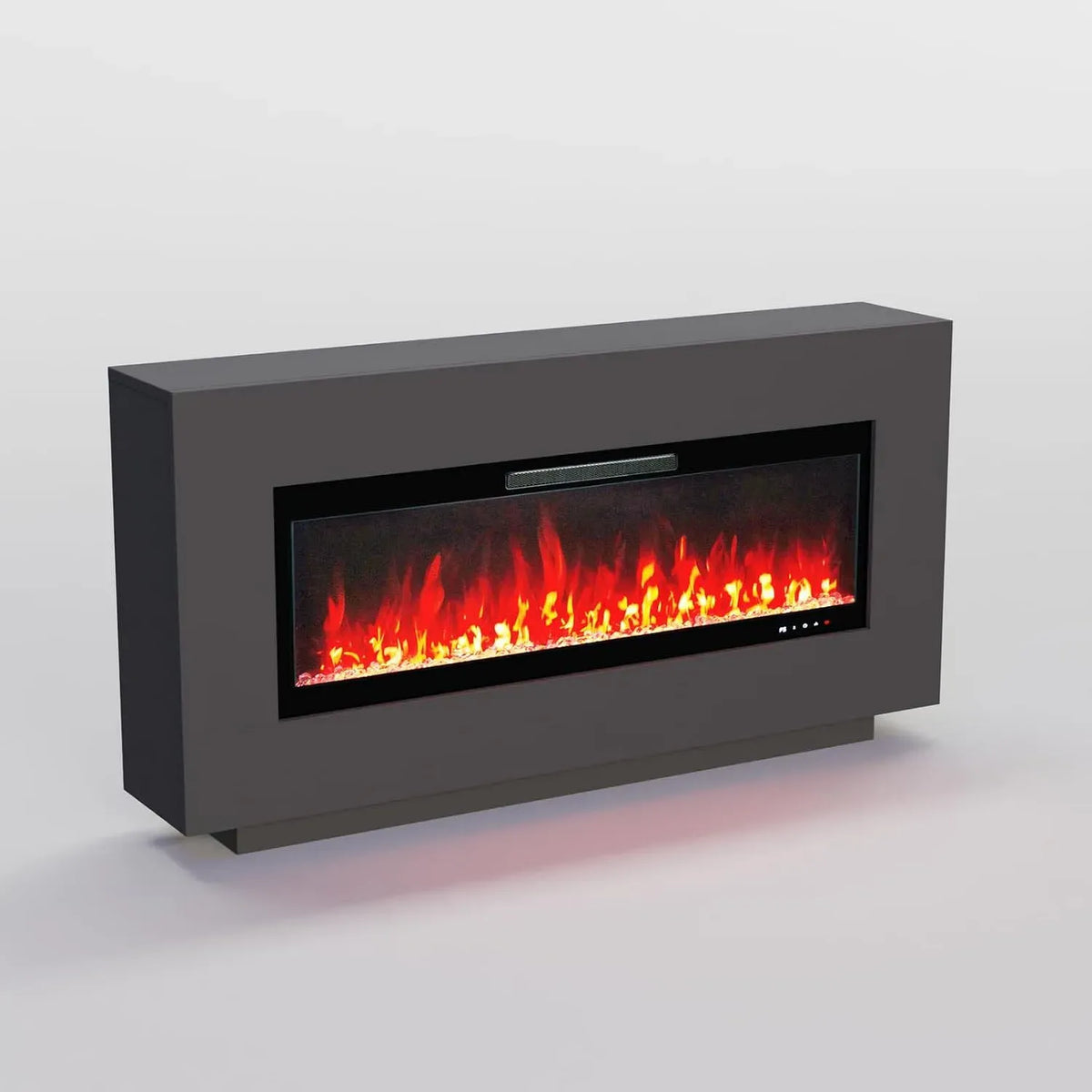 Elektrokamin, Heizung, elektrischer Kamin, 136x75x25 cm, 1800 W, Timer, App, 3D-Optik, Wärmefunktion, Grau