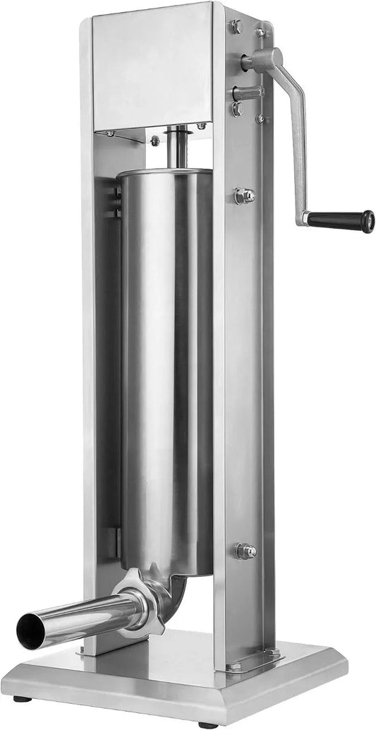 2-Gang-Getriebe Wurstfüllmaschine, Wurstmaschine, Wurstpresse, 7 L, Edelstahl, Silber