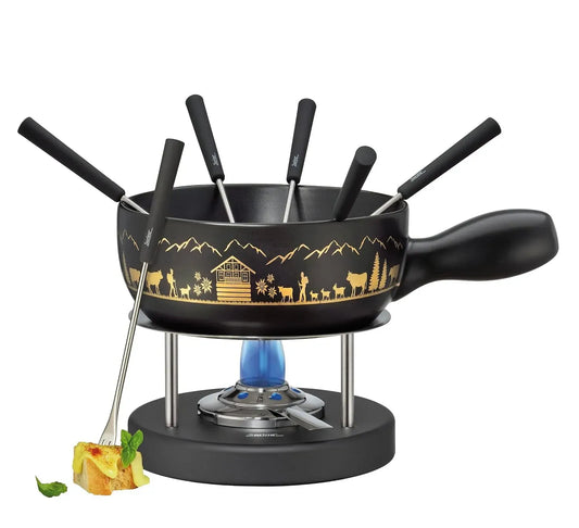 Käse-Fondue, 22 cm, Schwarz, Spring, Käse-Fondue-KP2896225024 Käse-Fondue schwarz/gold 22 cm