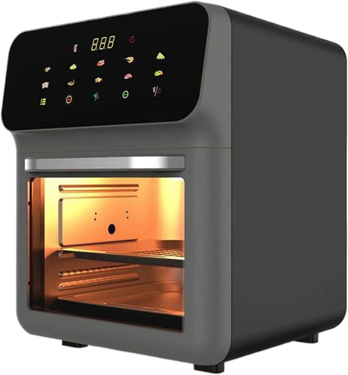 Heißluftfritteuse, 0 bis 200 °C, elektrische Fritteuse ohne Öl, Heißluftfritteuse Ofen Familiengröße 2 Roste 0°C bis 200°C