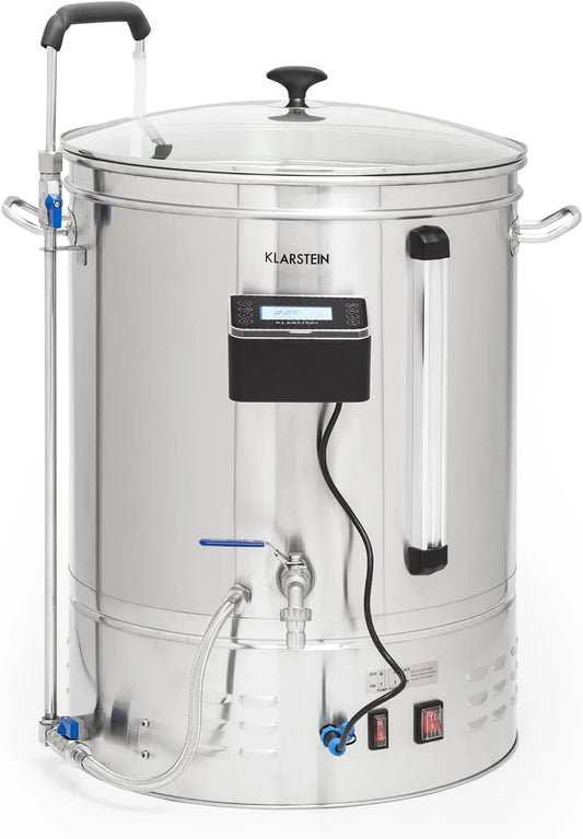 Klarstein Bierbrauanlage, Anfänger, Pumpe, 65 L, 3300 W, App, Edelstahl, für Anfänger